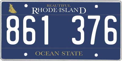 RI license plate 861376