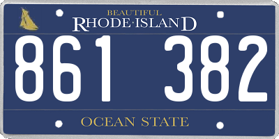 RI license plate 861382