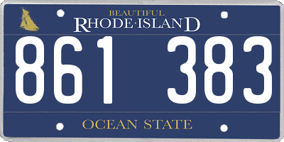 RI license plate 861383