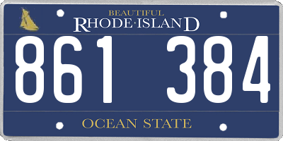 RI license plate 861384