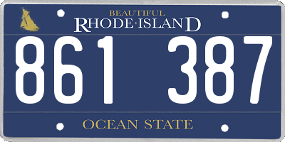 RI license plate 861387