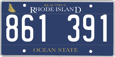 RI license plate 861391