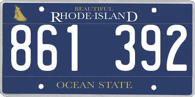 RI license plate 861392