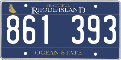 RI license plate 861393