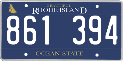 RI license plate 861394