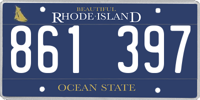 RI license plate 861397