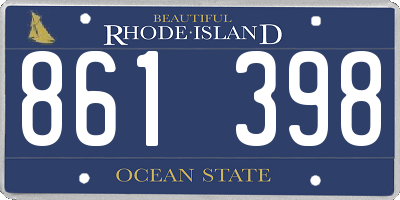 RI license plate 861398