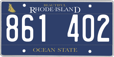 RI license plate 861402
