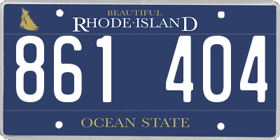 RI license plate 861404