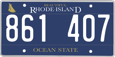 RI license plate 861407