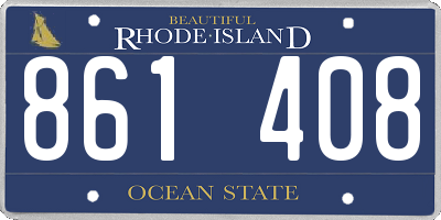 RI license plate 861408