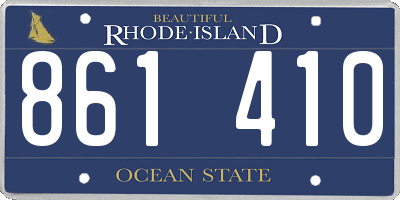 RI license plate 861410