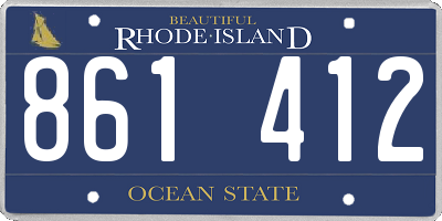 RI license plate 861412