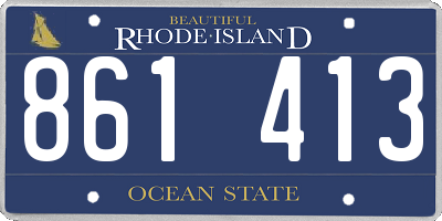 RI license plate 861413