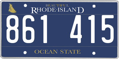 RI license plate 861415