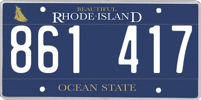 RI license plate 861417