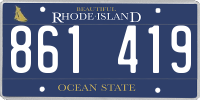 RI license plate 861419