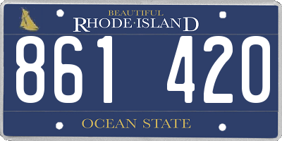RI license plate 861420