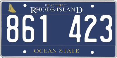 RI license plate 861423