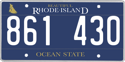RI license plate 861430