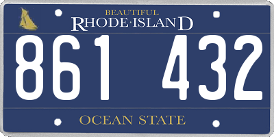 RI license plate 861432