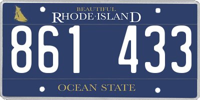 RI license plate 861433