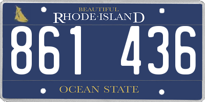 RI license plate 861436