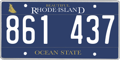 RI license plate 861437