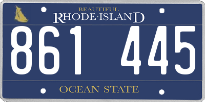 RI license plate 861445