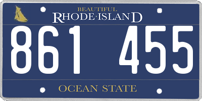 RI license plate 861455