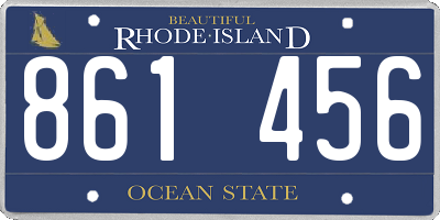 RI license plate 861456