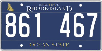 RI license plate 861467