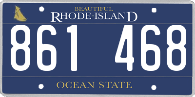 RI license plate 861468