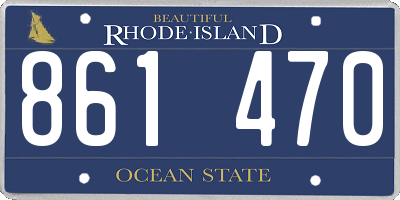 RI license plate 861470