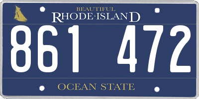 RI license plate 861472