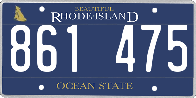 RI license plate 861475