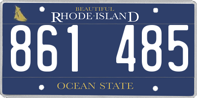 RI license plate 861485
