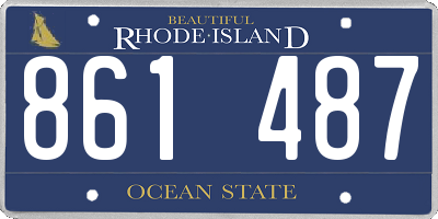 RI license plate 861487