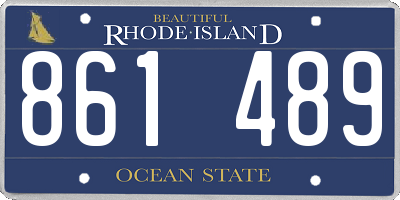 RI license plate 861489