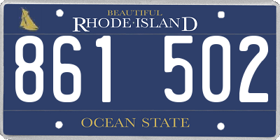 RI license plate 861502