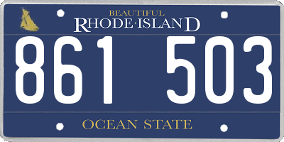 RI license plate 861503