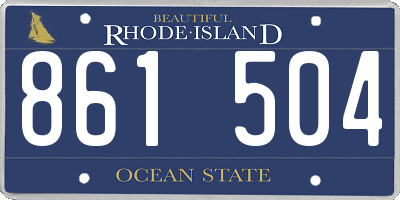 RI license plate 861504