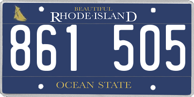 RI license plate 861505
