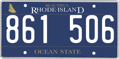 RI license plate 861506