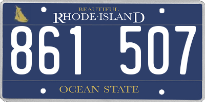 RI license plate 861507