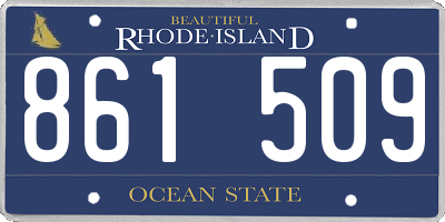 RI license plate 861509