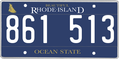 RI license plate 861513