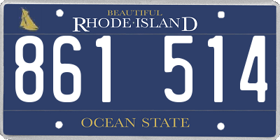 RI license plate 861514