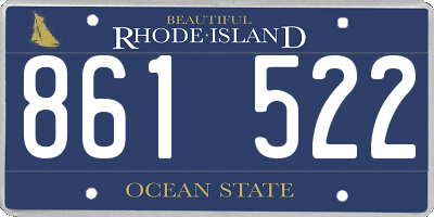 RI license plate 861522