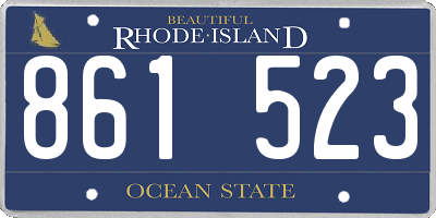 RI license plate 861523